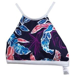 Tommy Bahama Womans XS  NEW Active High Neck Reversible Swim Suit Top Blue Red P